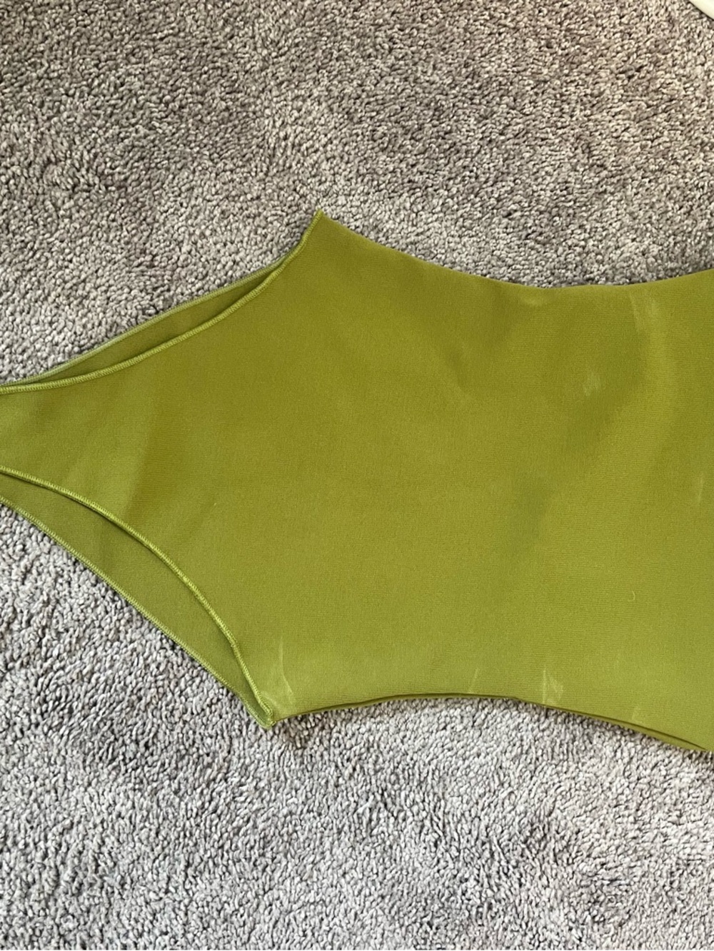Zara Olive Green Textured bodysuit